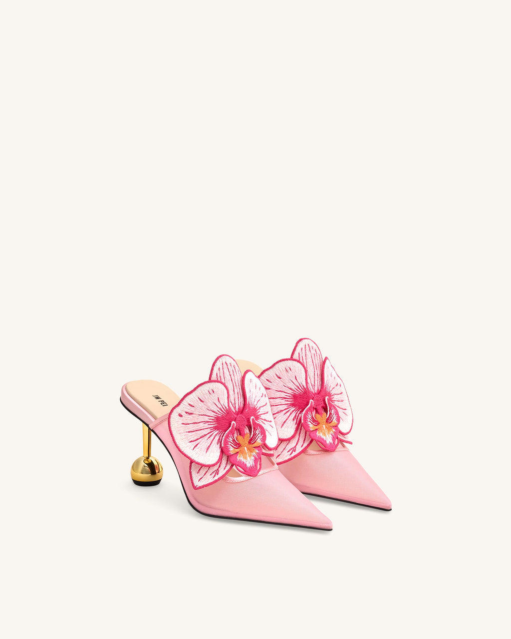 Sofia Orchid Sphere Heel Mules - Pink