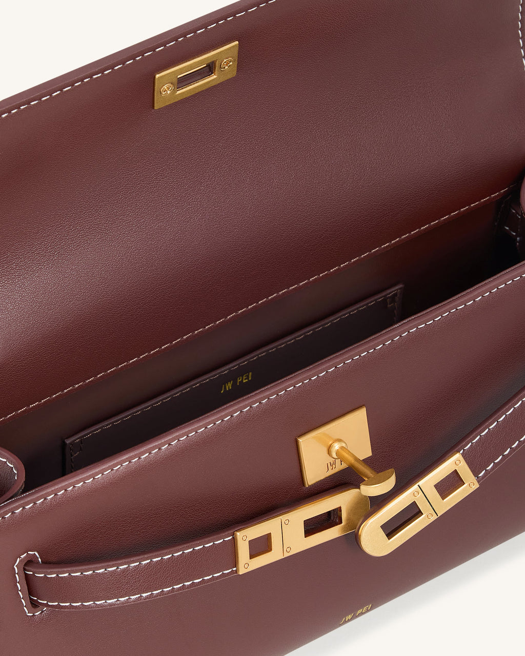 Noor Top Handle Bag - Reddish Brown