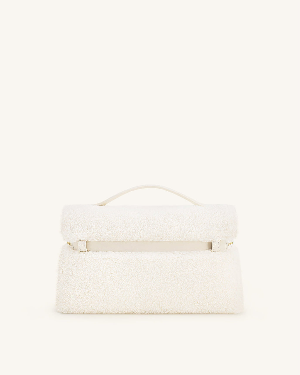 Thea Faux Fur Top Handle Bag - Cream