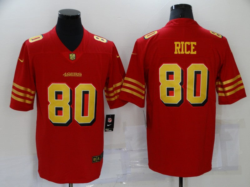 Men's San Francisco 49ers Jerry Rice #80 Red Player Game jersey