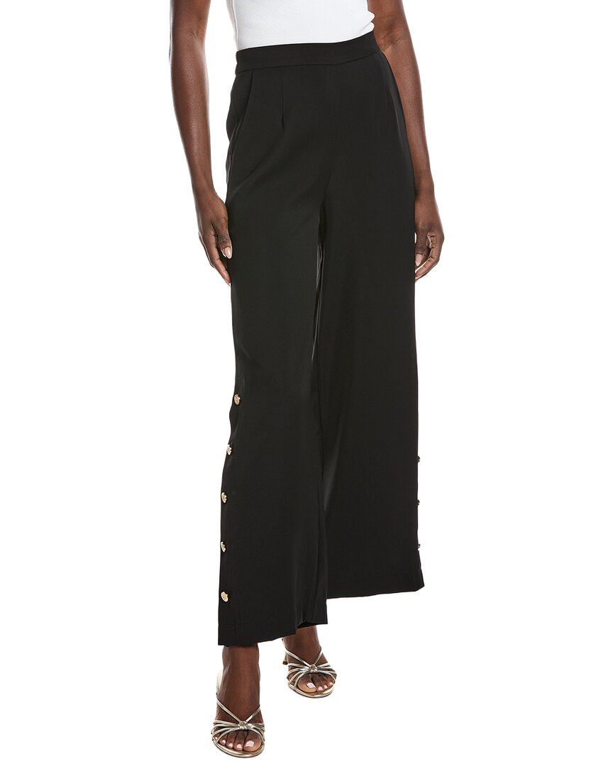 Gracia Wide Leg Half Button Casual Pant