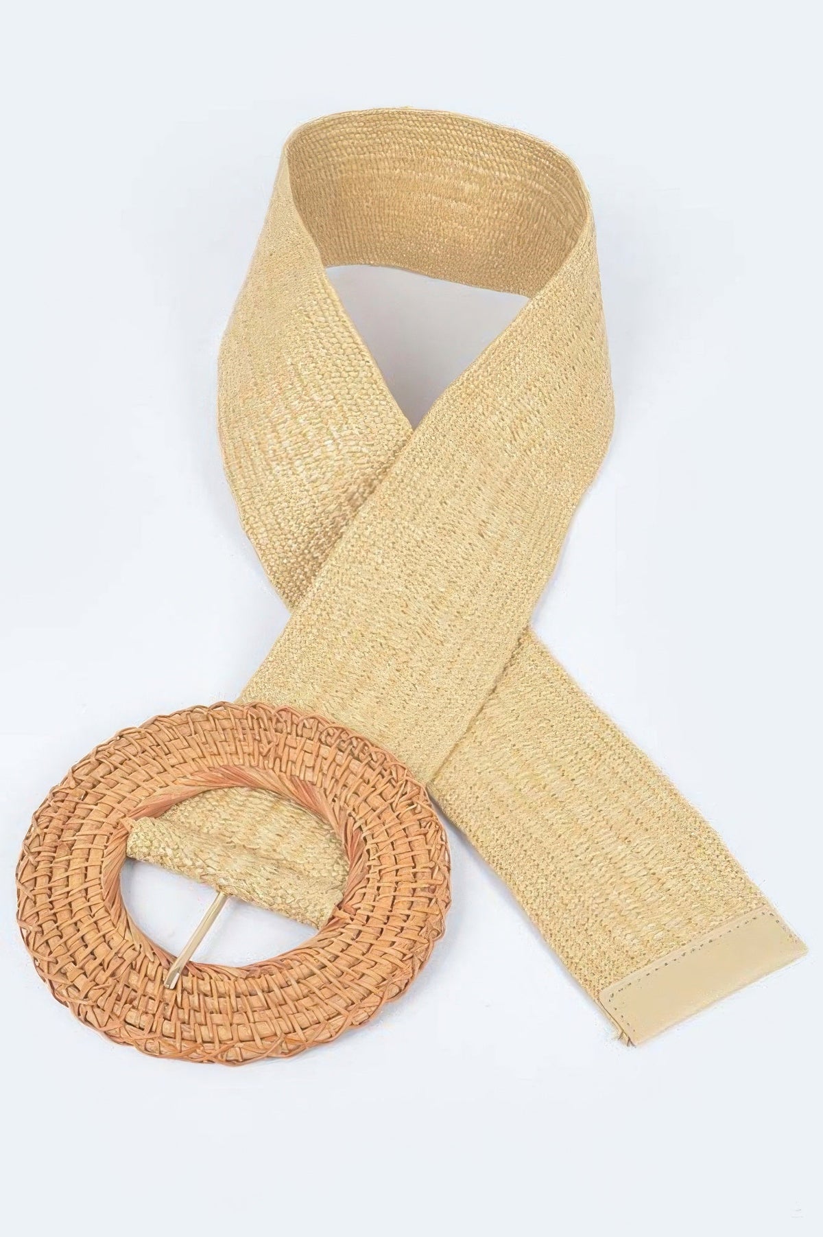 Oversized Bamboo Buckle Waist Elastic Belt