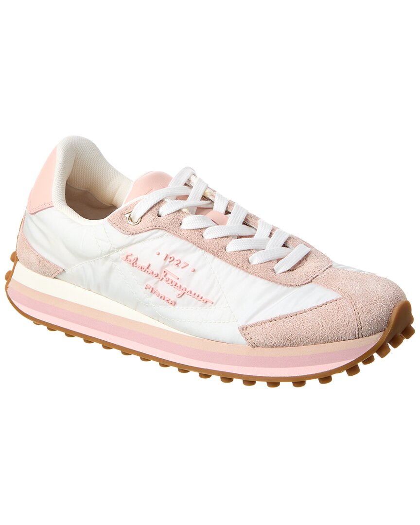 Ferragamo Iggy Nylon & Suede Sneaker