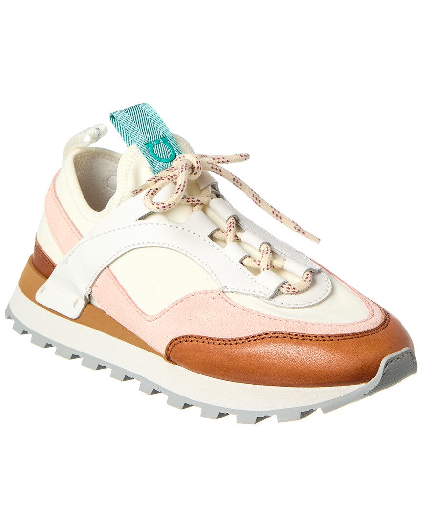 Ferragamo Indy Leather & Suede Sneaker