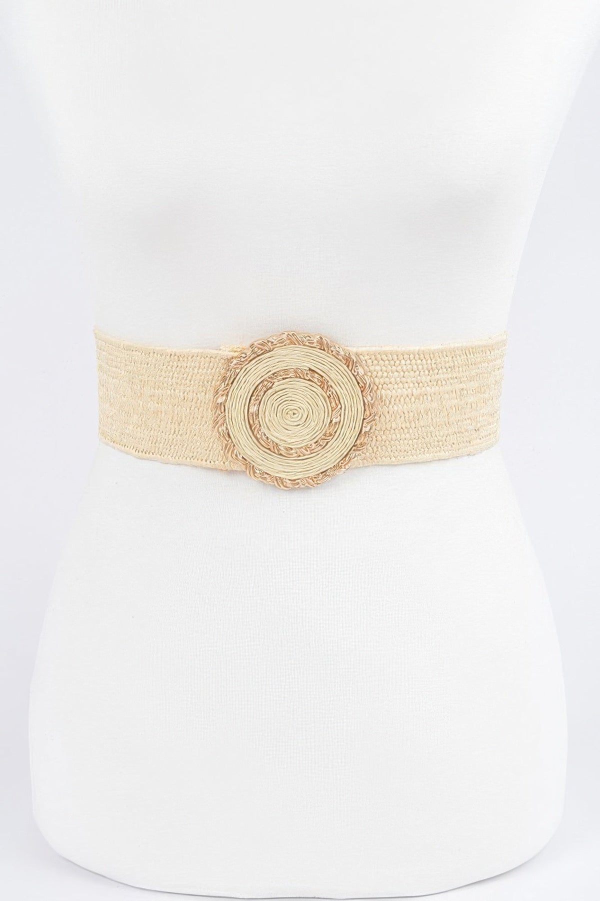 Faux Straw Elastic Belt
