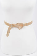 Heart Shape Buckle Rhinestone Belt