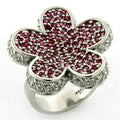 Rhodium 925 Sterling Silver Ring with AAA Grade CZ in Siam