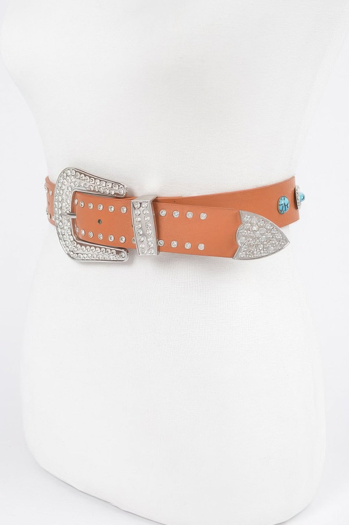 Western Style Belt With Turquoise