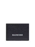 Balenciaga Men Logo-Print Grained Leather Card Holder