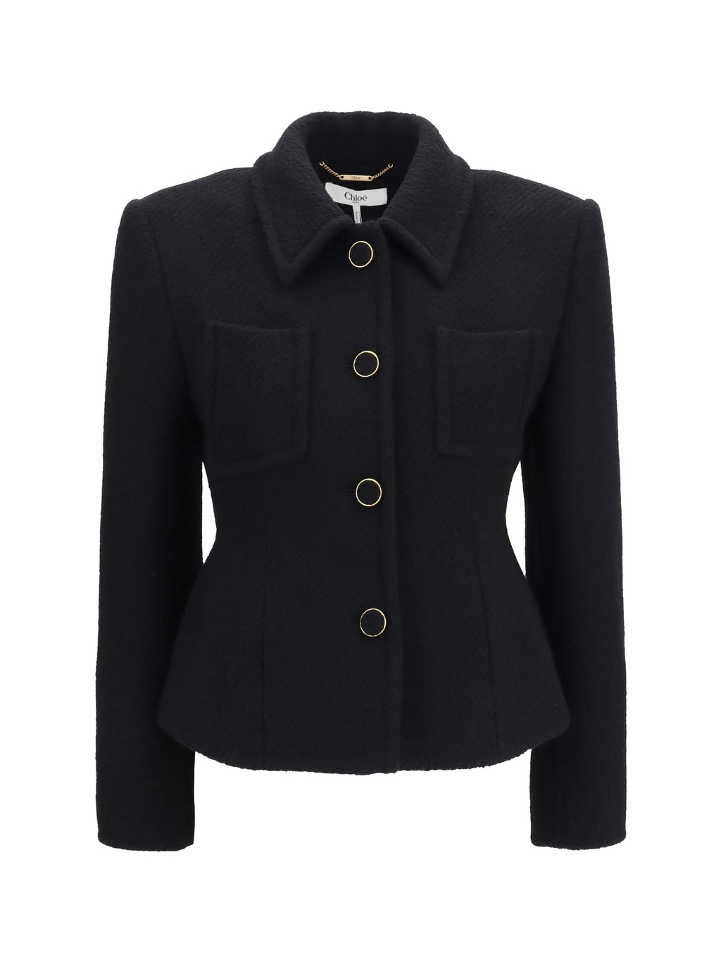 Chloé Women Cropped Single-Breasted Blazer With Fabric Buttons