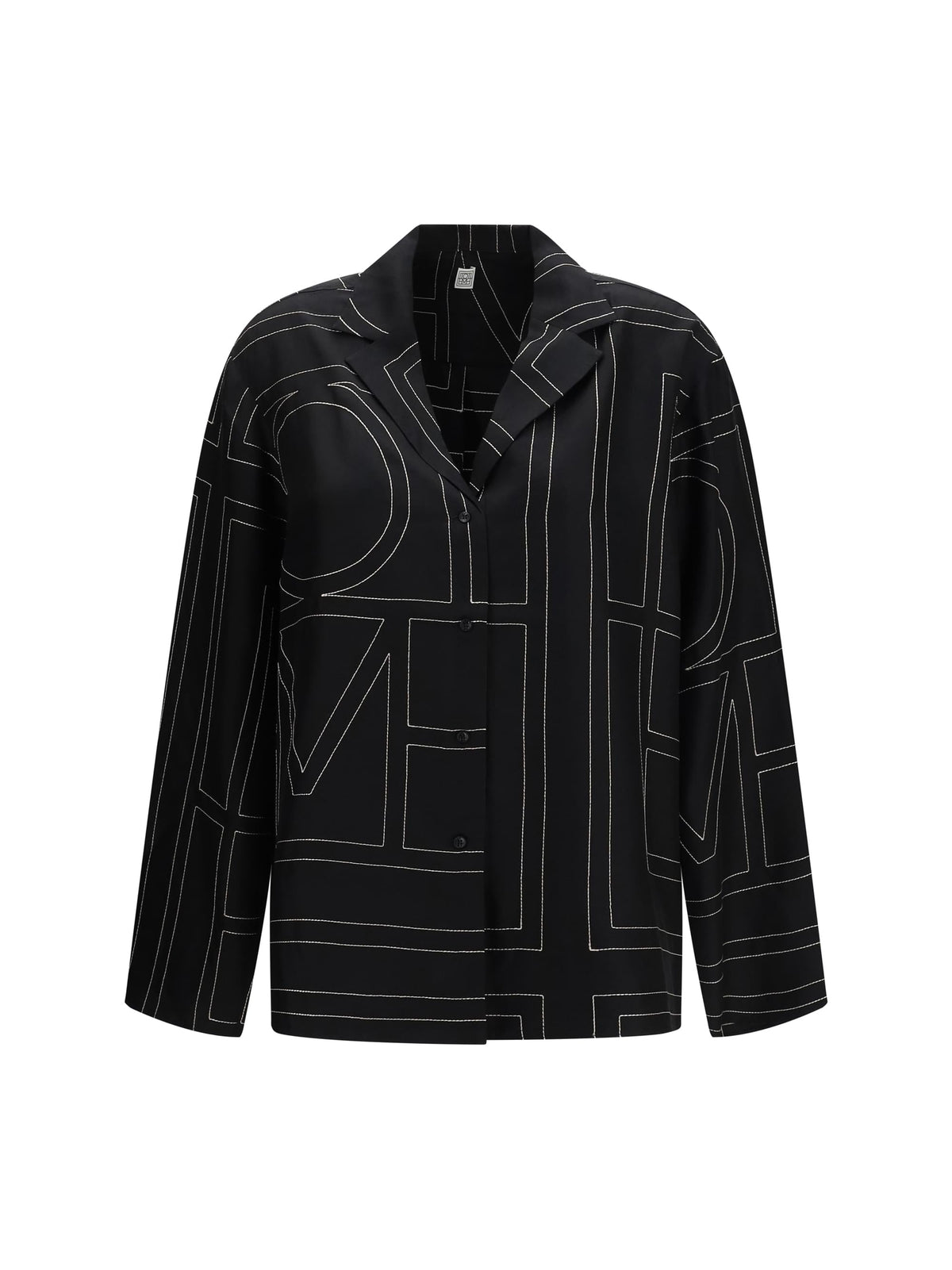 Toteme Women Silk Shirt With All-Over Monogram