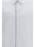 Burberry Men Cotton Shirt With Check Trims