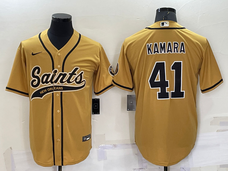 Men's New Orleans Saints Alvin Kamara #41 Yellow Game jersey Joint Edition