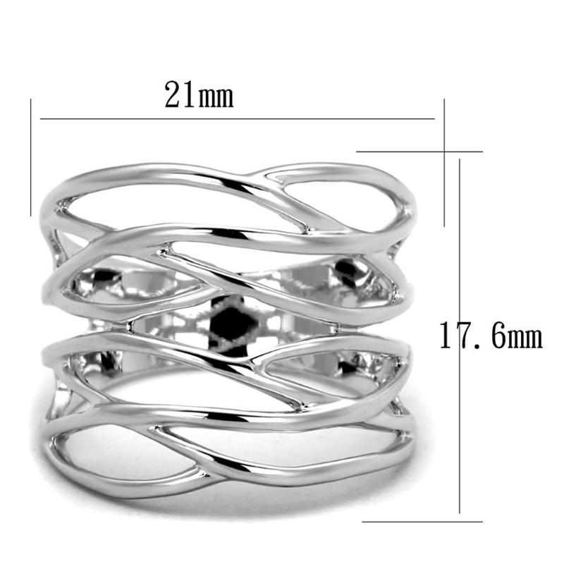 Rhodium Brass Ring with No Stone
