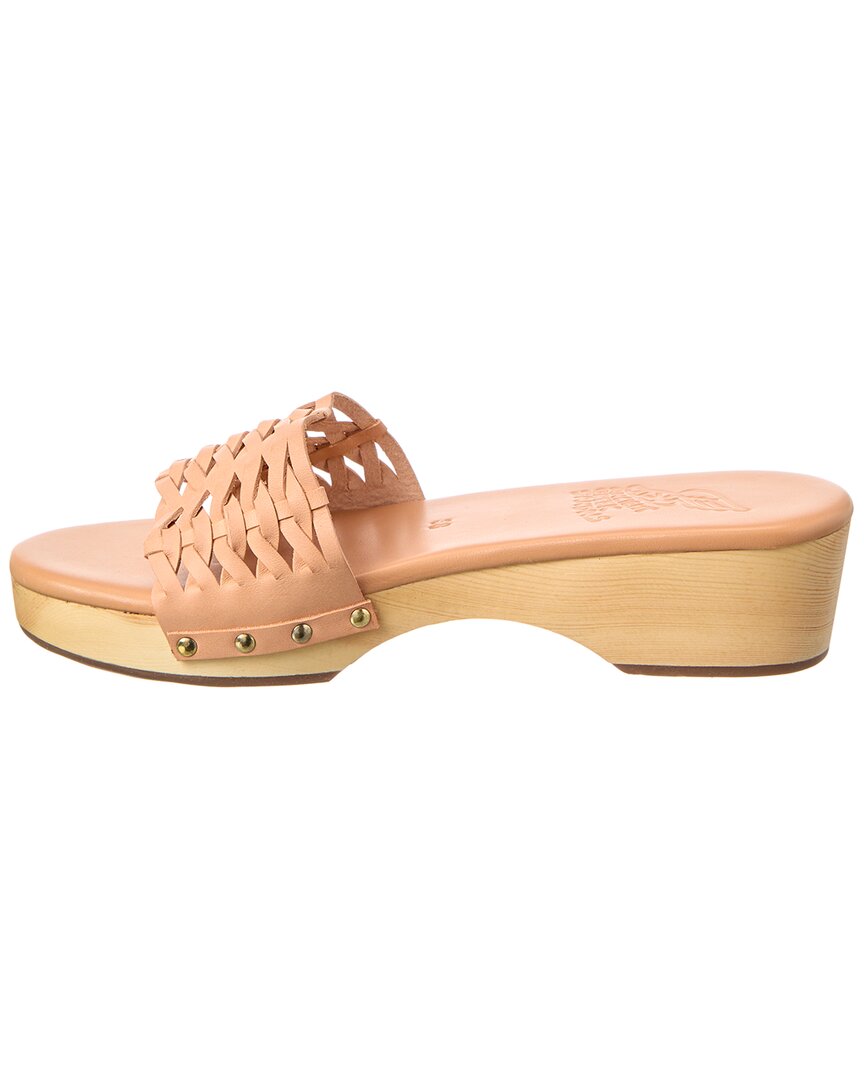 Ancient Greek Sandals Open Woven Leather Clog