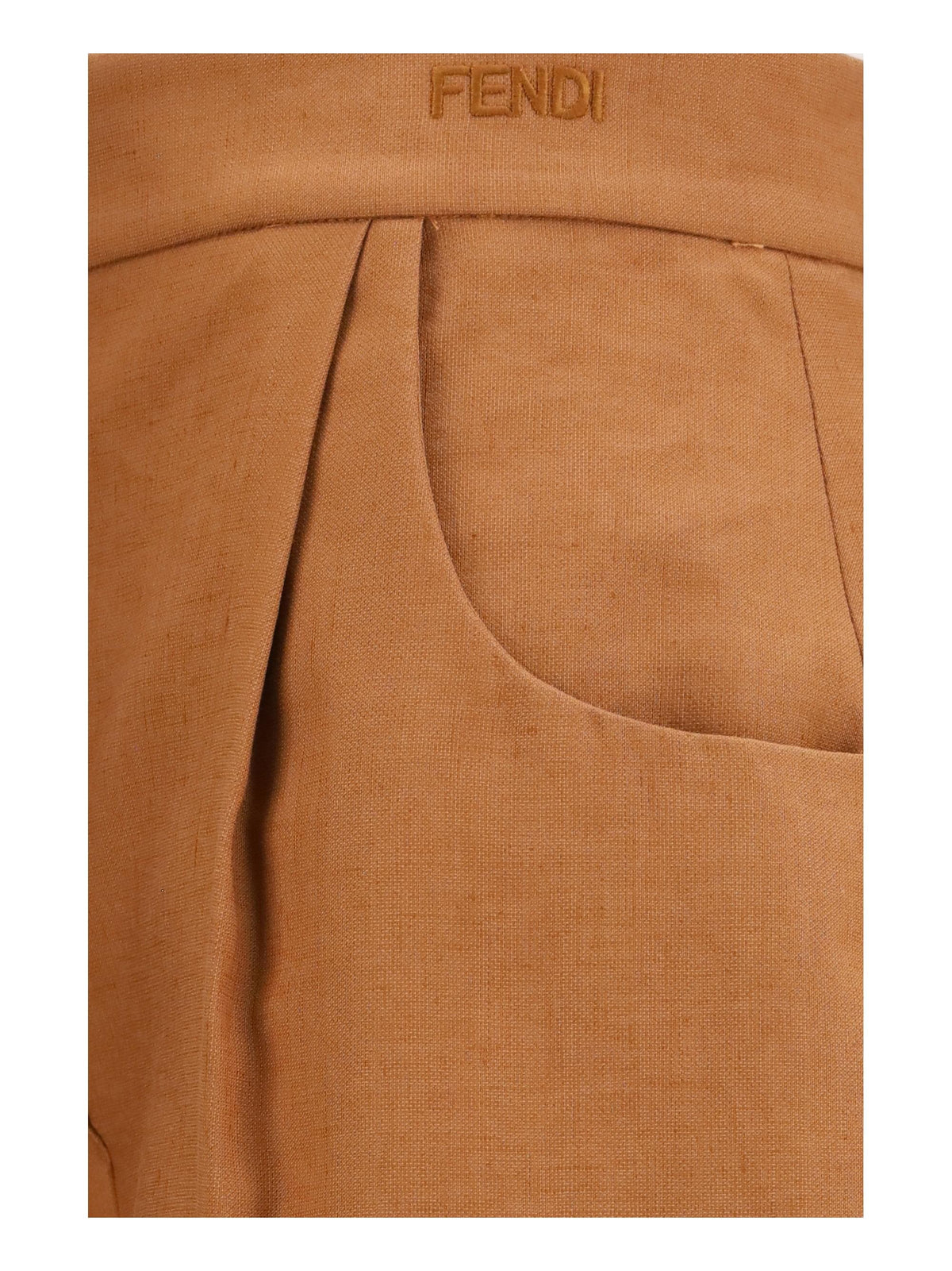 Fendi Women Cotton And Linen Balloon Pants