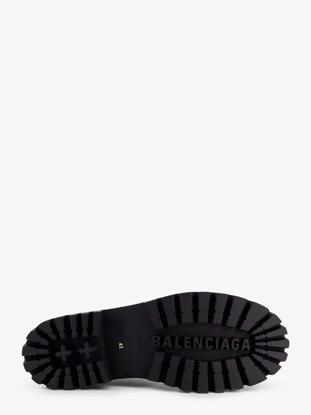 Balenciaga Men Leather Boots With Maxi Rubber Sole