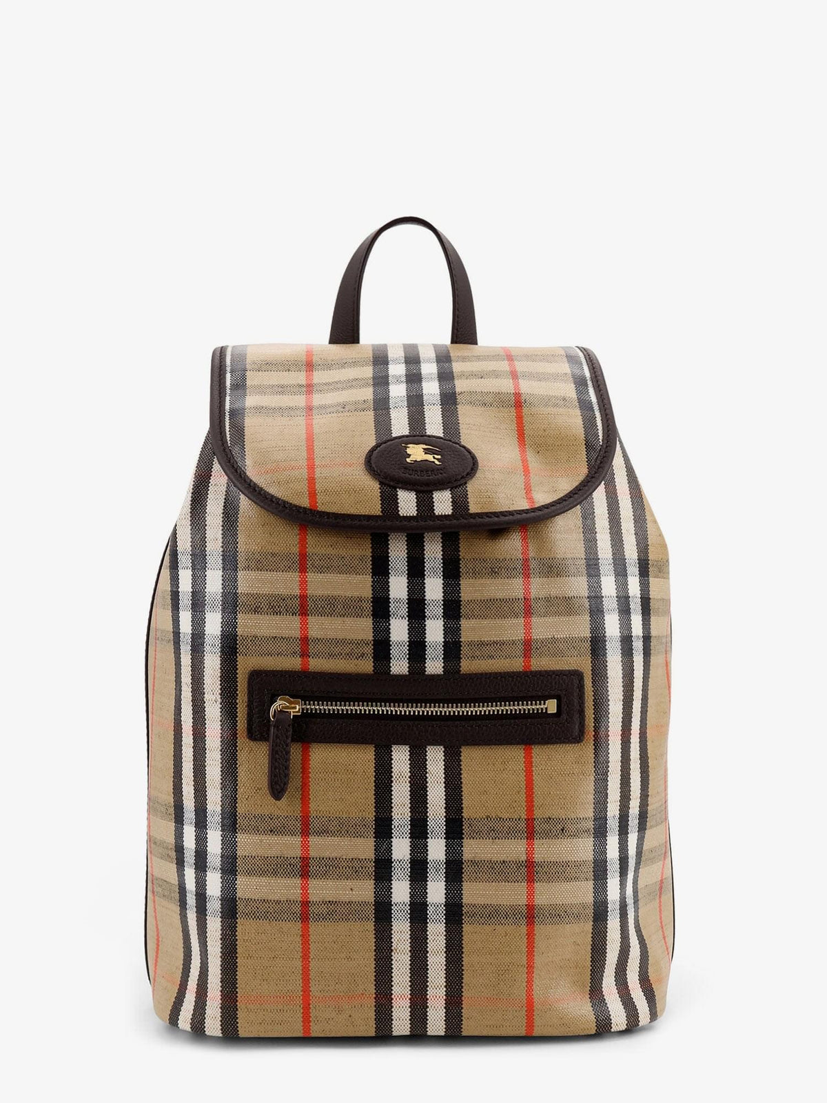 Burberry Men Highlands Coated Canvas Backpack With Front Logo