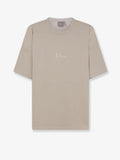 Dior Men Cotton T-Shirt With Lettering Logo