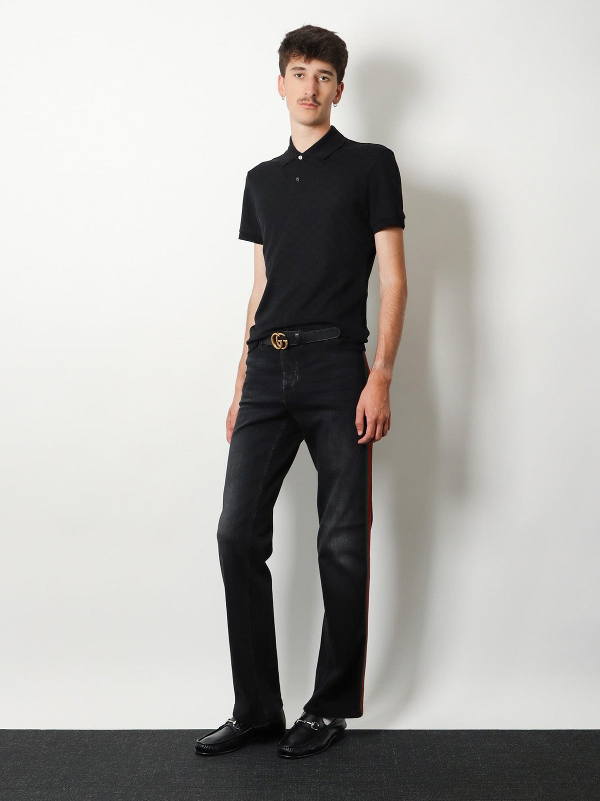Gucci Men Gg Viscose Blend Polo Shirt