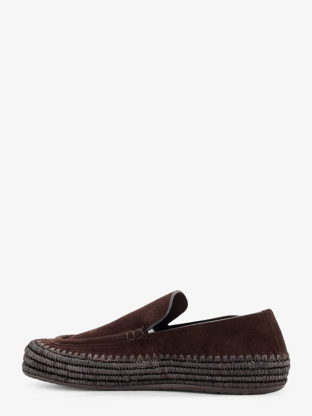 Loewe Men Rio Suede And Raffia Loafers