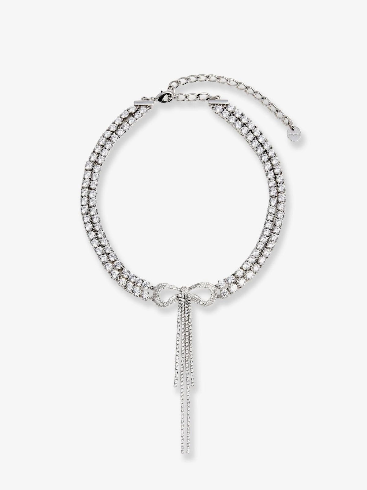 Self Portrait Women Double Crystal Bow Choker