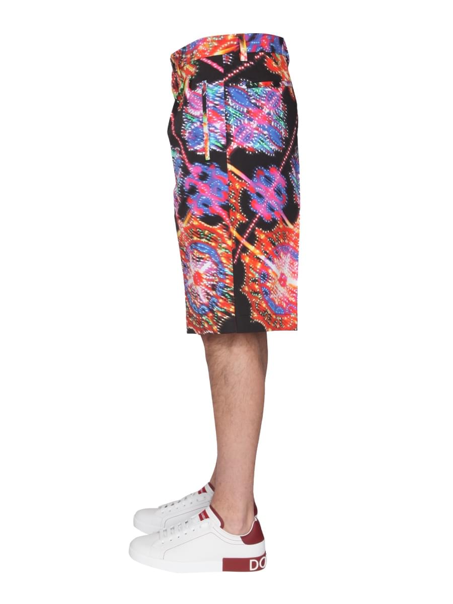 Dolce & Gabbana Men Bermuda With Luminary Print