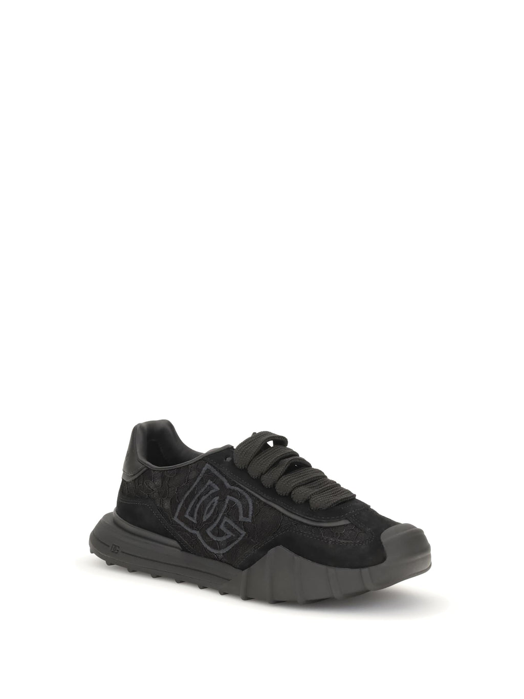 Dolce & Gabbana Women Leather And Lace Sneakers