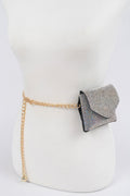 Rhinestone Mini Bag W Chain Belt