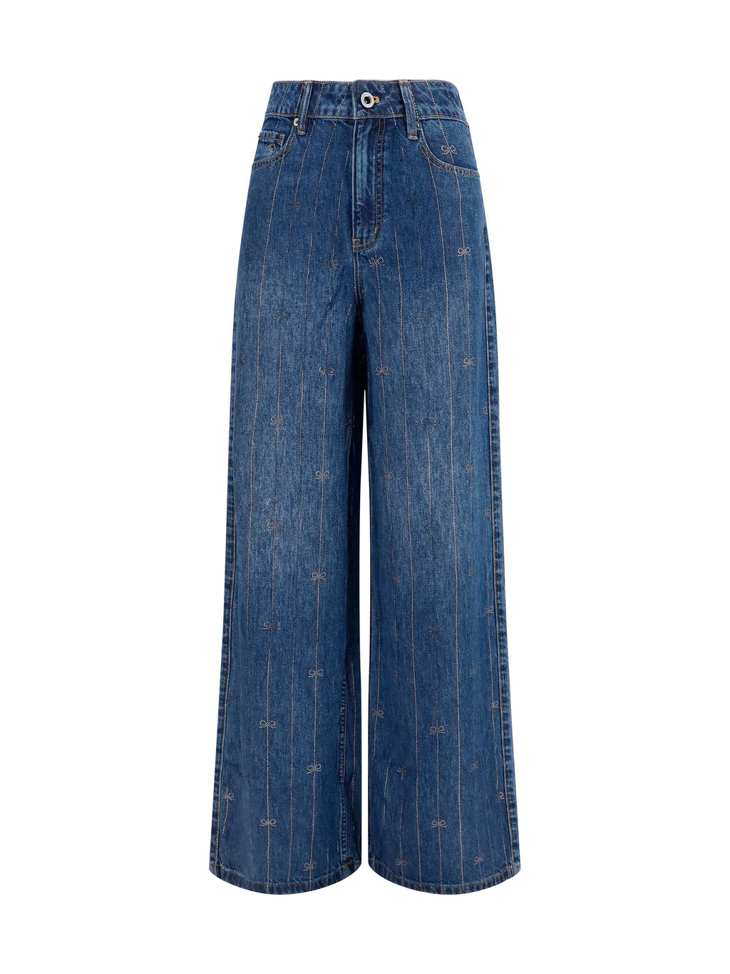 Self-Portrait Women Crystal-Striped Jeans