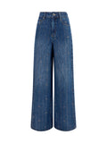 Self-Portrait Women Crystal-Striped Jeans