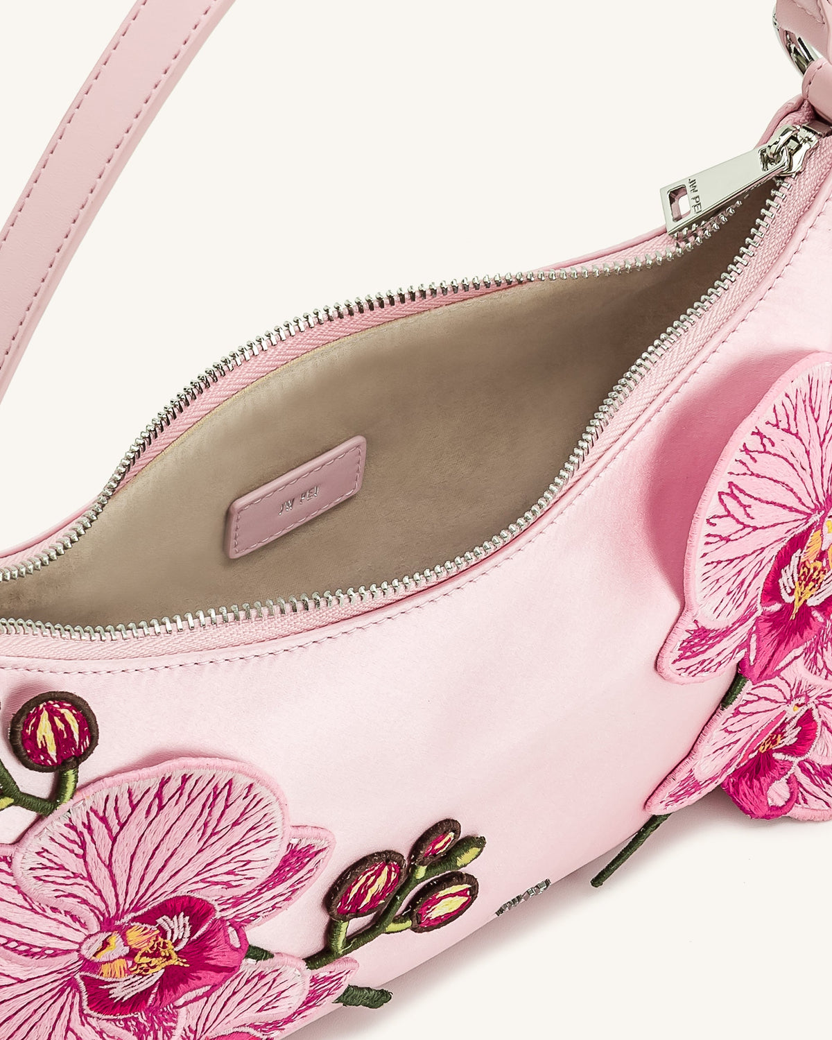 Lily Orchid Embroidered Shoulder Bag - Pink