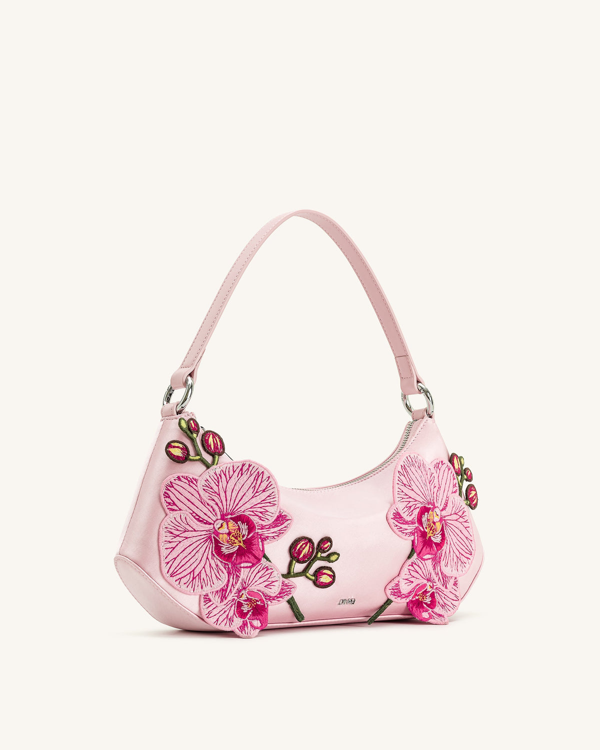 Lily Orchid Embroidered Shoulder Bag - Pink