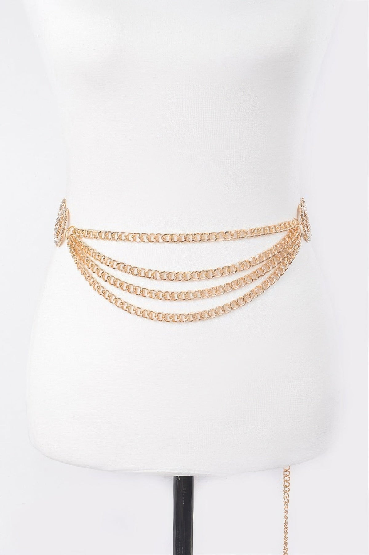 Oo Buckle Layered Chain Belt