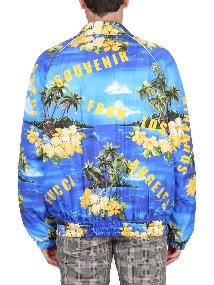 Gucci Men Nylon Jacket With Print