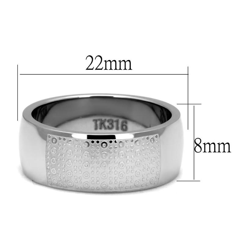 High polished (no plating) Stainless Steel Ring with No Stone