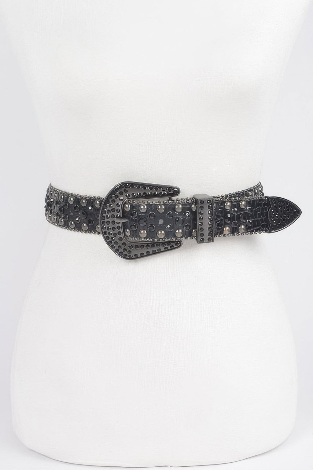 Rhinestone Metal Studded Multi Metal Belt