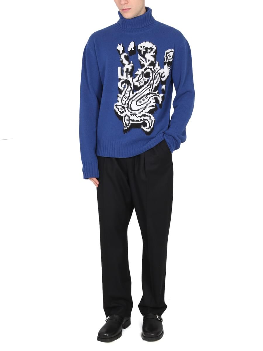 Etro Men Inlaid Jacquard Turtleneck Sweater