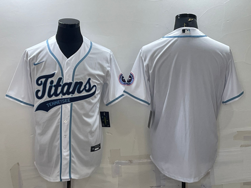 Men's Tennessee Titans White Blank jersey