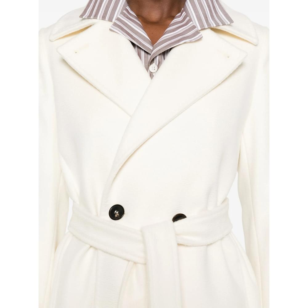 Max Mara Studio White Coats - Double Breasted & Peacoats Women