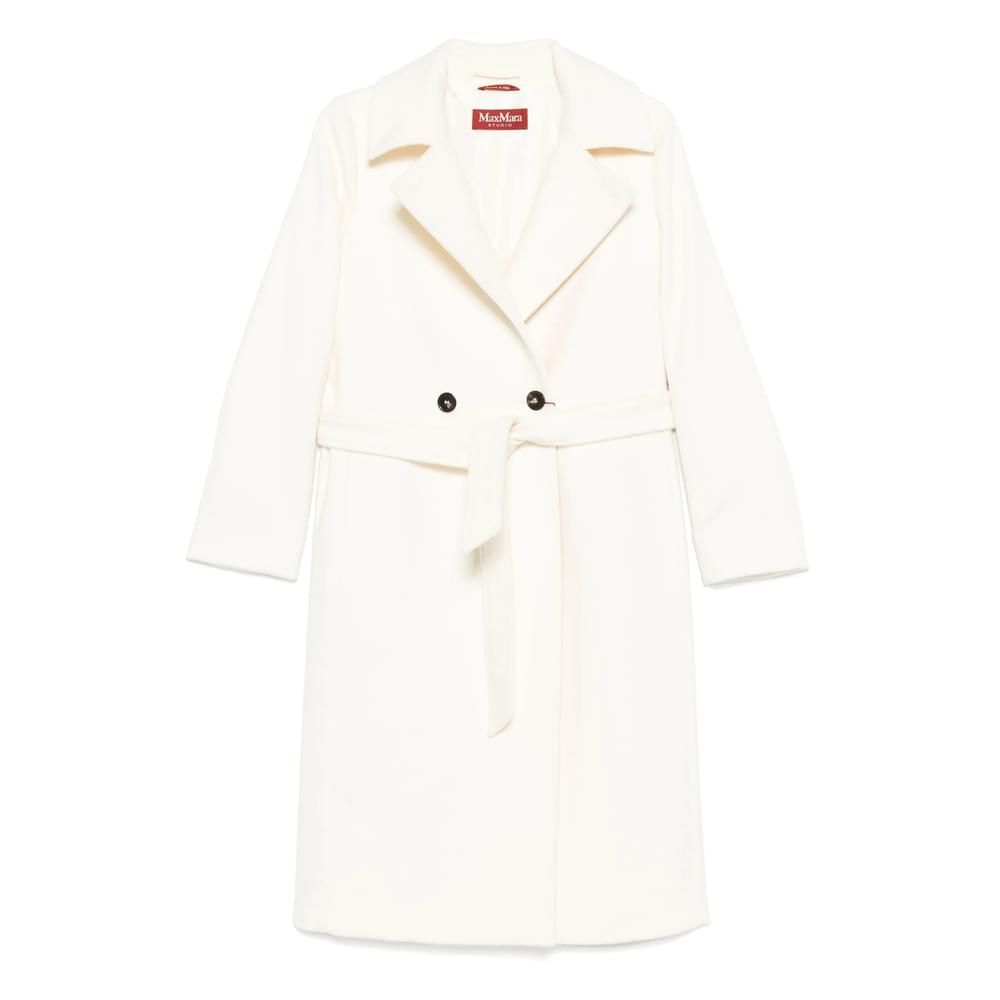 Max Mara Studio White Coats - Double Breasted & Peacoats Women