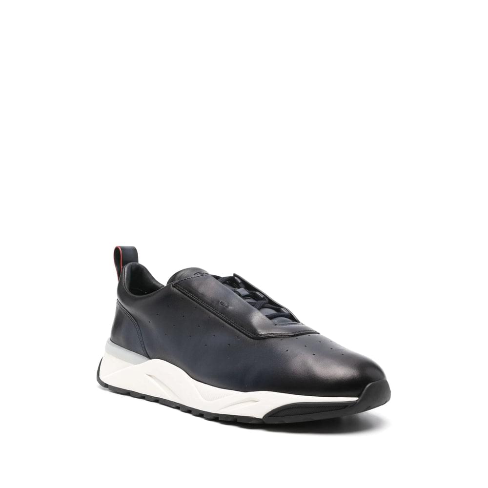 Santoni Blue Trainers - Low-Tops Men