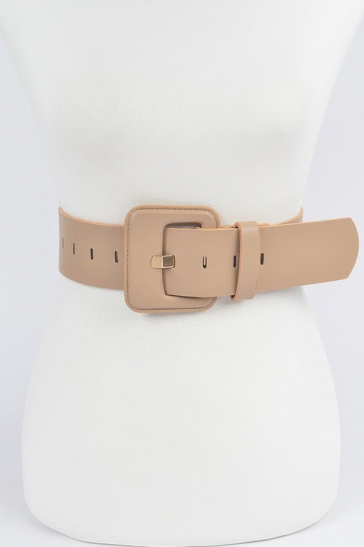 Faux Leather Wide Belt