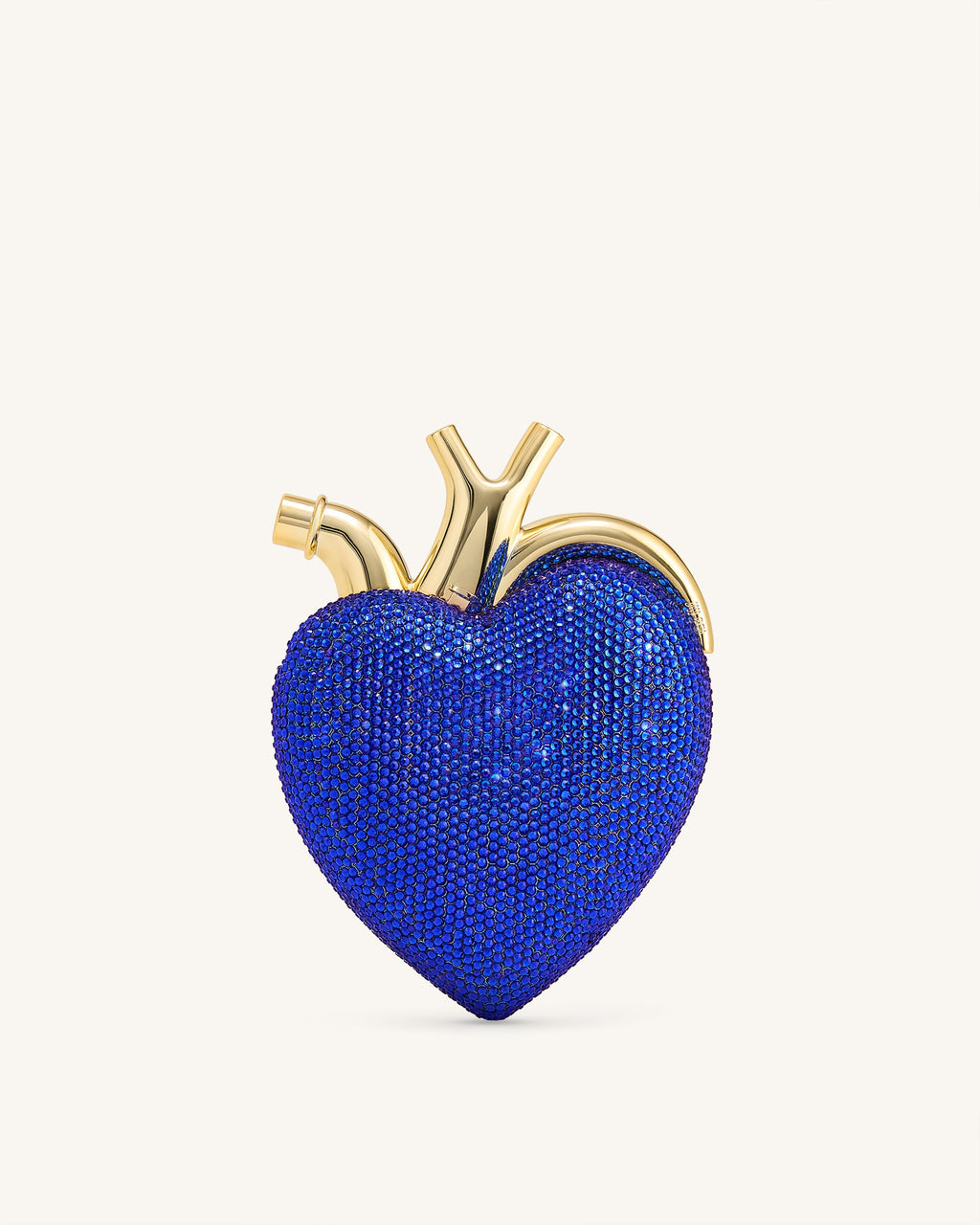 Maren Artificial Crystal Heart Shaped Bag - Cobalt Blue