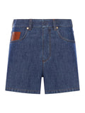 Fendi Women Chambray Denim Shorts