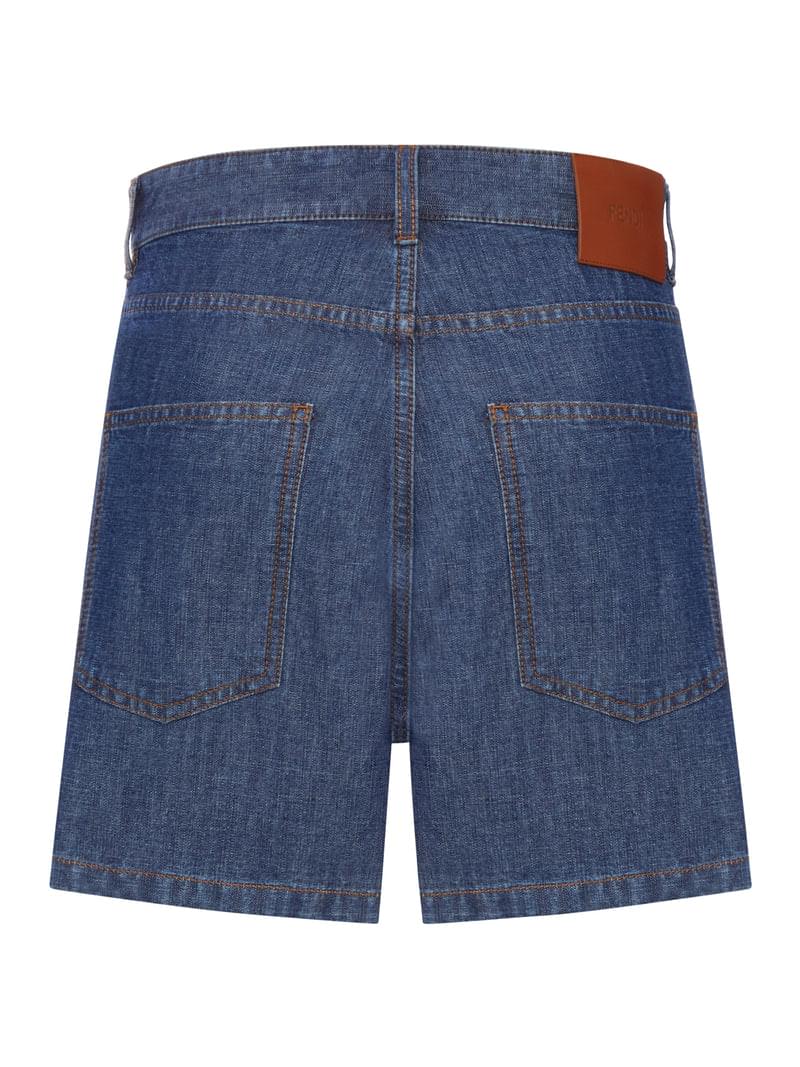 Fendi Women Chambray Denim Shorts