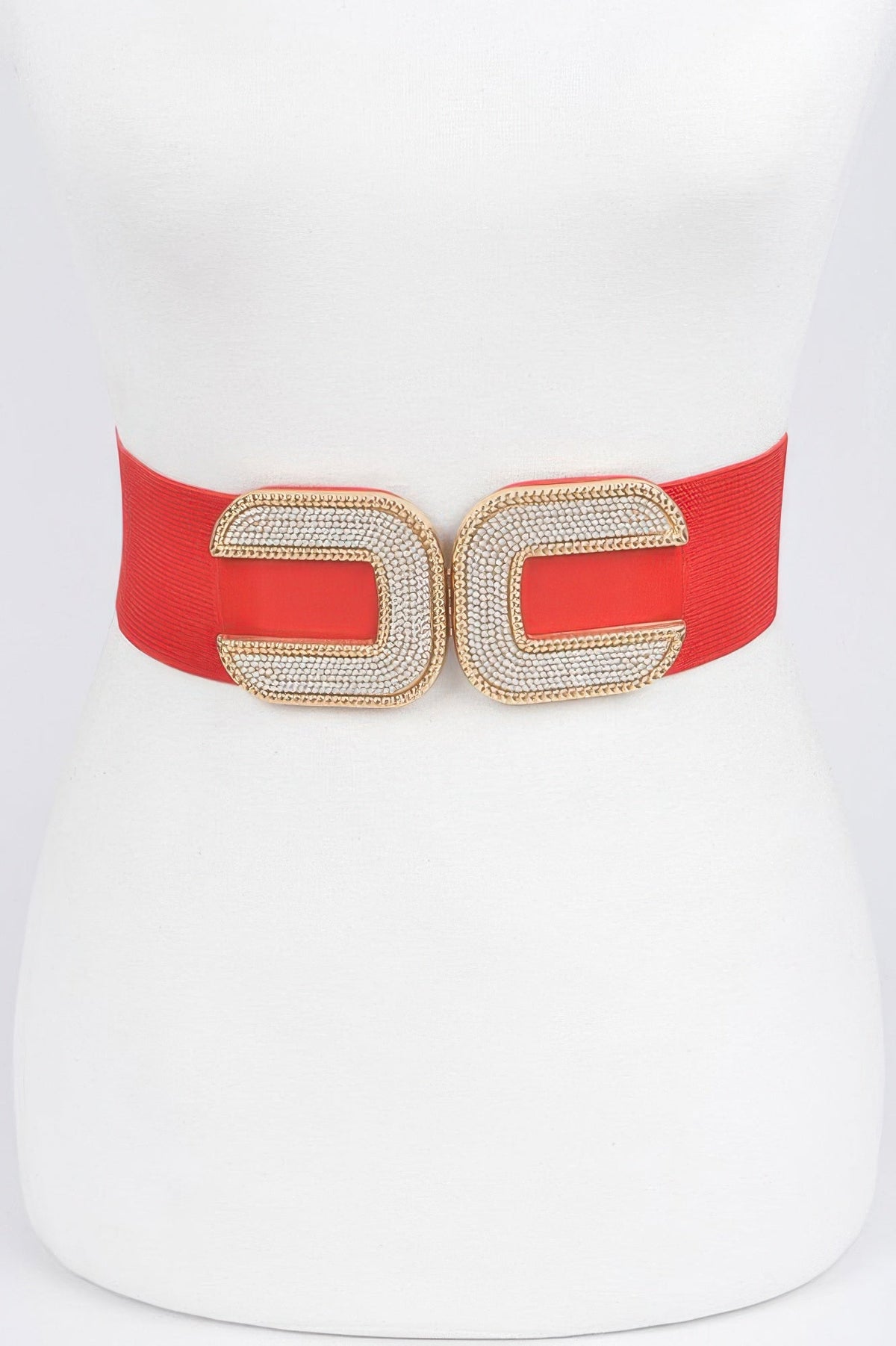 Rhinestone Buckle Stretch Belt