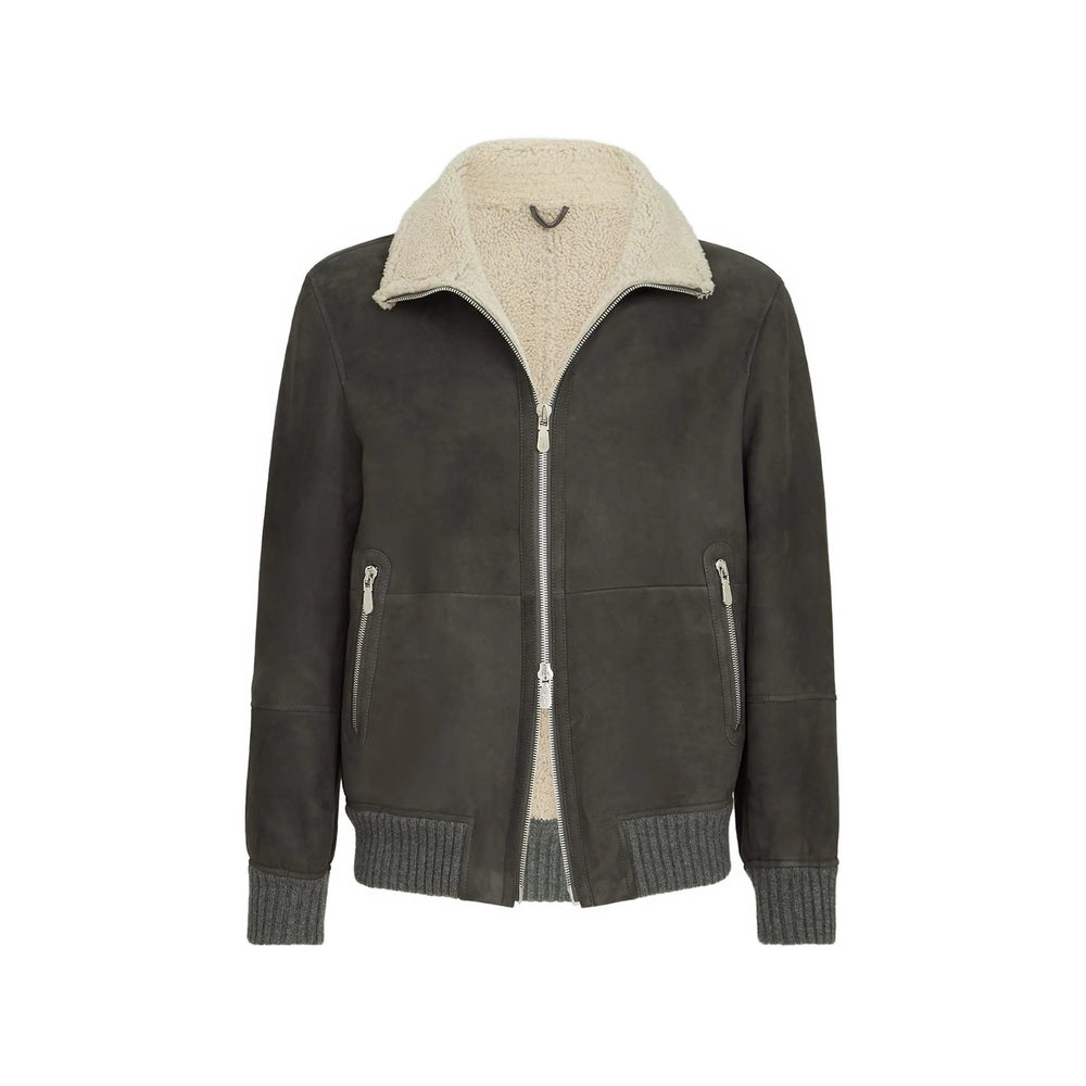 Brunello Cucinelli Grey Jackets - Bomber Jackets Men