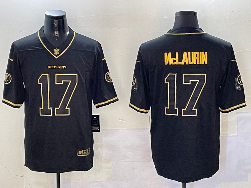 Men's Washington Commanders Terry McLaurin #17 Black Game Jersey1