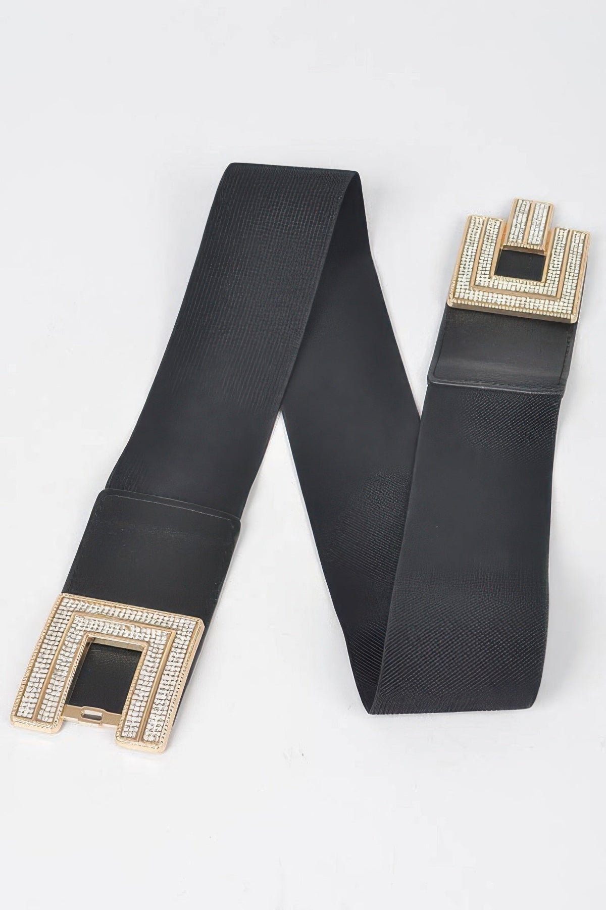 Rhinestone Buckles Plus Size Elastic Belt